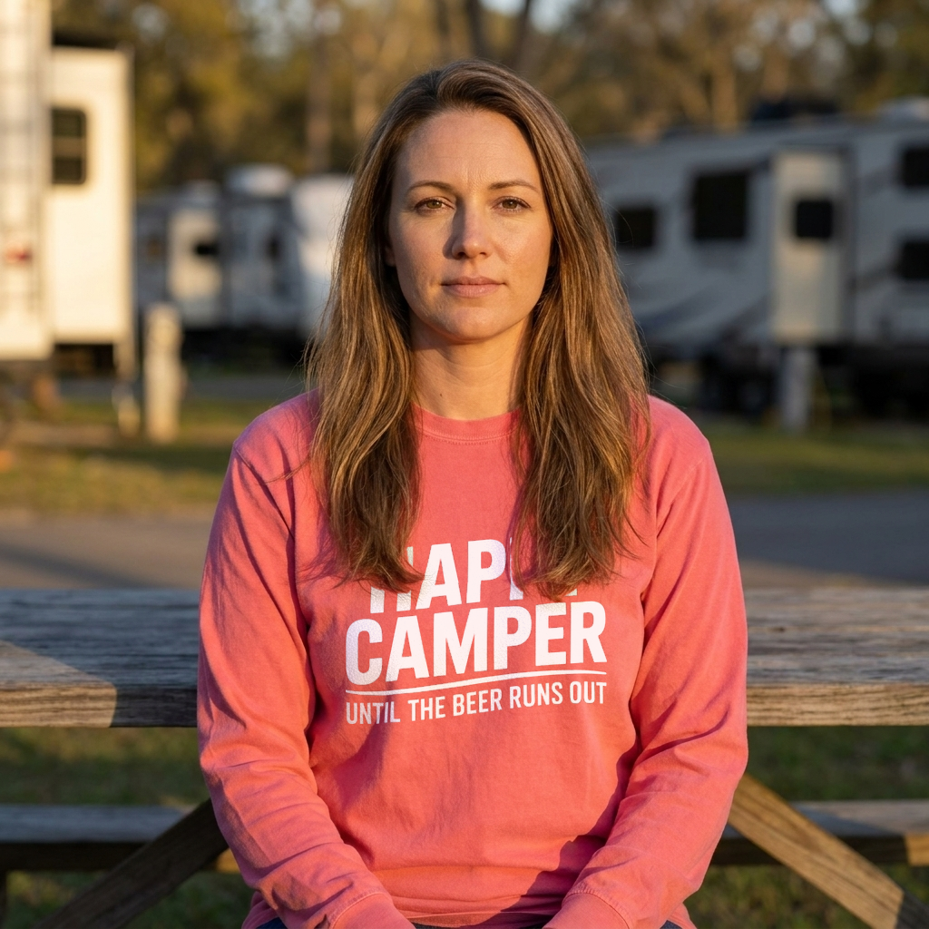 Happy Camper Until the Beer Runs Out Long Sleeve Shirt