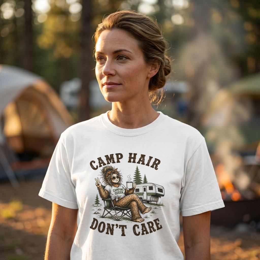 Camp Hair Don’t Care Camping T-Shirt