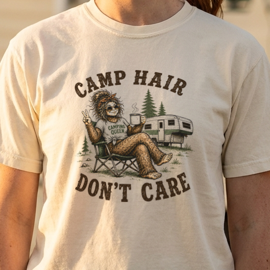 Camp Hair Don’t Care Camping T-Shirt